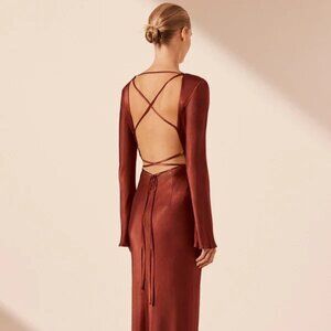 Australian Designer Shona Joy Satin Maxi Dress - Perfect for Weddings